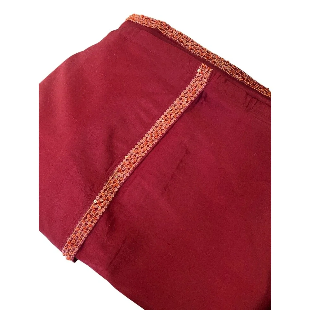 NWT‎ Soft Surroundings Luxury Silk Beaded Valencia Euro Pillow Shams 2 Garnet